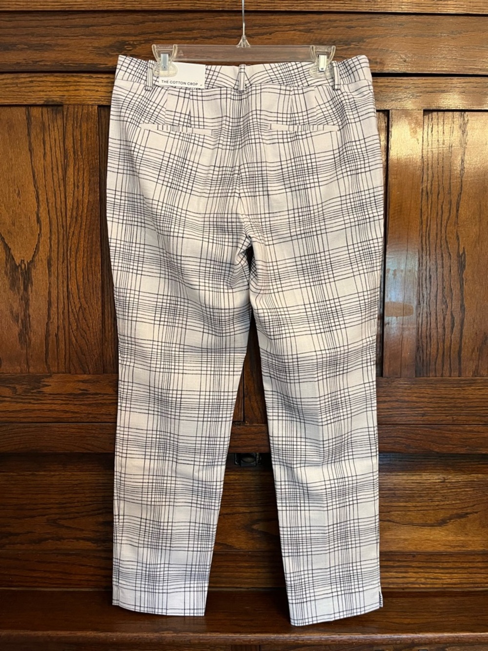 NWT Ann Taylor Cotton Crop Windowpane Plaid, 8 Tall/Long - Picture 5 of 8
